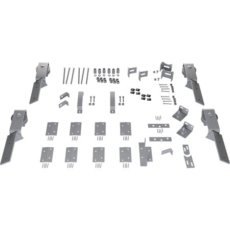Ekena Millwork Barnfold J-Strap 4-Door Hardware Set for 1 1/4" to 1 3/8" Doors, Flint Gray GB6007M4HFG